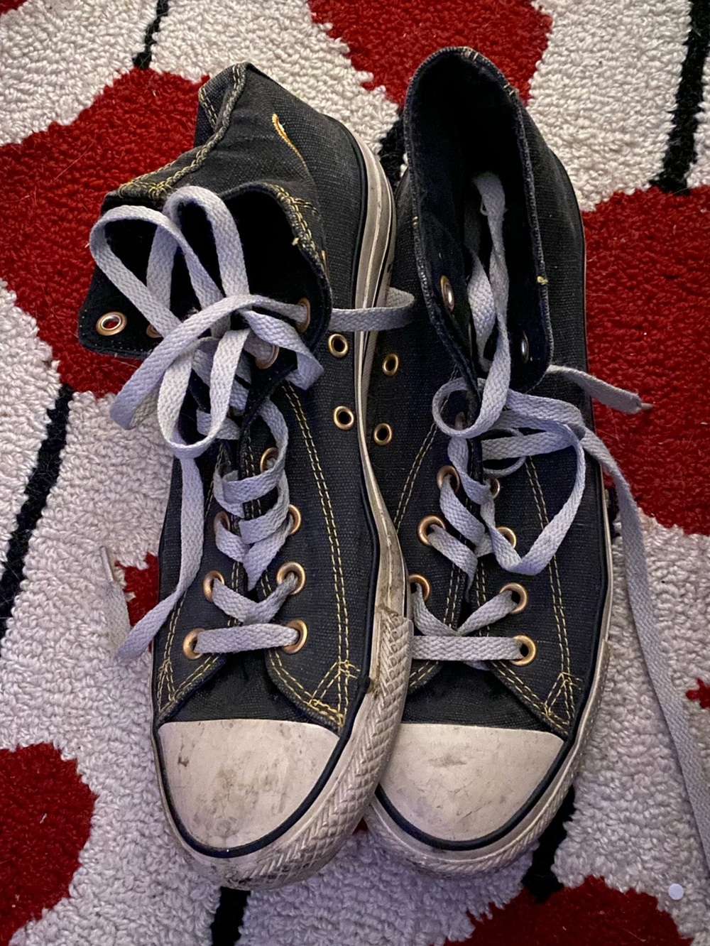 RARE Vintage Converse Chuck Taylor High Tops gold stitching